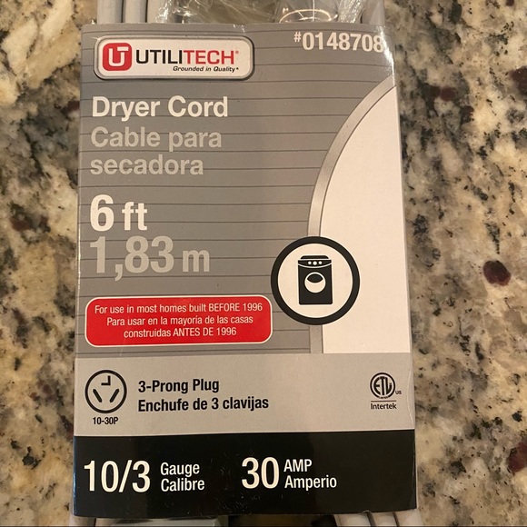 Utilitech Dryer Cord 10 Gauge - Picture 3 of 6